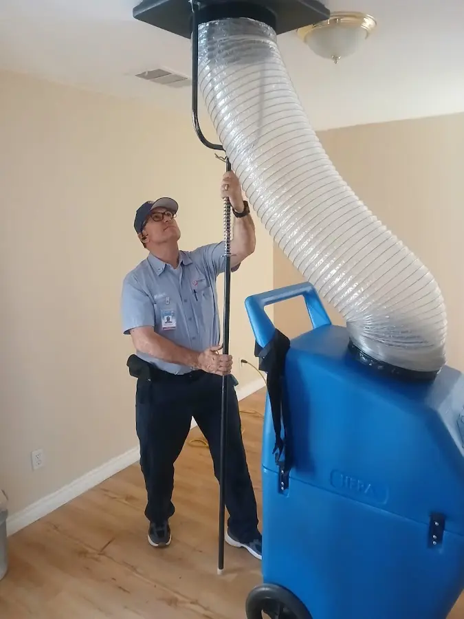 HVAC Installation technician using HEPA equipment in Arcadia